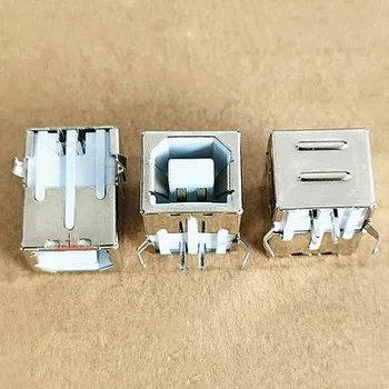 10 шт. квадратная USB-розетка тип USB B, 90-градусный родительский разъем для сварки печатных плат для передачи данных принтера
