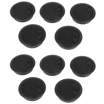 10 Шт черных круглых пластиковых крышек для кабельных отверстий диаметром 70 мм для компьютерного стола