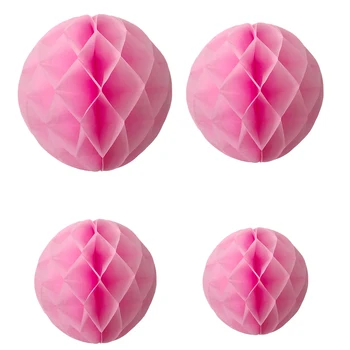 1шт Комплект 6 Дюймовых Темно-Розовых Бумажных Цветочных Шариков Бумажные Соты Мяч Для Крещения Крещение Медовый Гребень Бумажные Соты