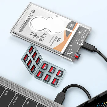 2,5-дюймовый корпус жесткого диска с интерфейсом SATA на USB 3.0, корпус жесткого диска Прозрачный Портативный внешний жесткий диск для ноутбука планшета