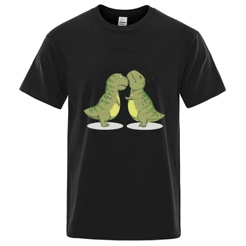 2024 Летняя Новая большая мужская футболка Hug Me Kawaii Green с принтом динозавра, Оптовая Продажа, Индивидуальная хлопковая спортивная рубашка для фитнеса.