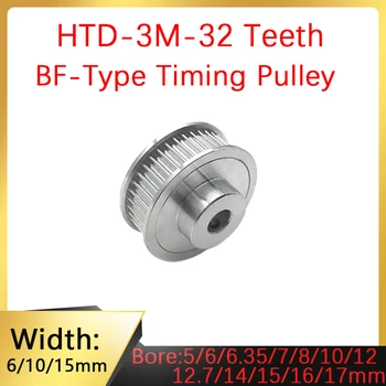 3GT 3M 32 Зуба BF Тип Синхронного Ременного Шкива Диафрагма от 4 мм до 17 мм Ширина ремня 6 мм 10 мм 15 мм HTD3M Gear 32T Детали 3D-принтера