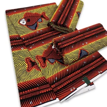 6 ярдов Африканской голландской восковой ткани с натуральным принтом Анкара Желтая ткань 100 хлопок Материал в нигерийском стиле для пошива униформы