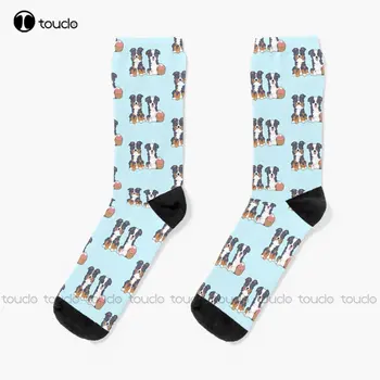 Black Tri Aussies - Комиссионные для Jessi Dog Носки для щенков, молодежные бейсбольные носки, подарочная уличная одежда на заказ, забавные носки в стиле Арт