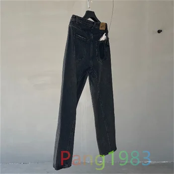 FAR ARCHIVE Широкие джинсы тяжелого веса для мужчин и женщин 1: 1, высококачественные однотонные выстиранные серые брюки, универсальные брюки Far.Брюки из архива
