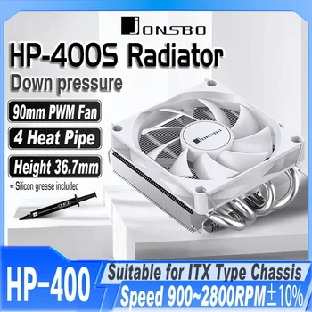 Jonsbo HP-400S 4 Тепловых Трубки Процессорного кулера Понижающего давления Радиатора 90 мм 4Pin PWM С Регулировкой температуры Вентилятора для Корпуса ПК ITX