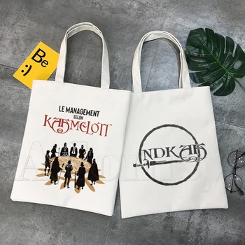 Kaamelott Корея, сумка для покупок Ulzzang, холщовая сумка с принтом, сумки-тоут, женская сумка, сумки через плечо в стиле харадзюку