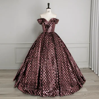 Maria Novia 2023, Новое изысканное вечернее платье, блестящие пайетки, платье для выпускного вечера с V-образным вырезом, Vestidos Princesa 15 Anos