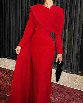 SONDR Luxury Mermaid С длинным красным длинным рукавом, платья для выпускного вечера Нестандартного размера, платья для официальных мероприятий в Дубае, Арабское вечернее платье, платье Vestidos