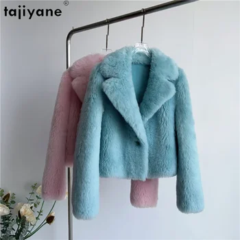Tajiyane Короткие Пальто из 100% Шерсти для Женщин 2023 Зима Осень Элегантная Куртка Для Стрижки Овец Модная Шуба Jaqueta Feminina