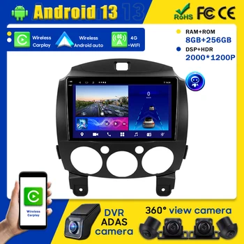 Автомобильный Android Авто GPS Плеер Для Mazda 2 DE 2007-2014 Радио Carplay Мультимедийное Головное Устройство Навигация Сенсорный Экран Без 2din DVD QLED