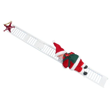 Анимированный Взбирающийся Санта по лестнице, Электрическая игрушка Санта-Клауса, Рождественская Елка, Настенные украшения, Украшение в помещении на открытом воздухе