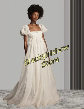 Белое вечернее платье С элегантным квадратным вырезом, свободные Классические простые платья для вечеринок 2024