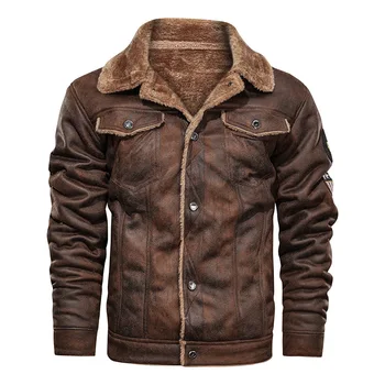 Весной и осенью 2023 года Новая модная кожаная куртка свободного кроя для мужчин, мотоциклистов, верхняя одежда из искусственной кожи.
