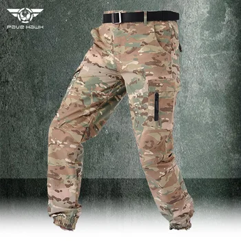 Военные камуфляжные тактические брюки, мужские уличные водонепроницаемые износостойкие брюки, весенне-осенние повседневные брюки-карго, мужские брюки-карандаш