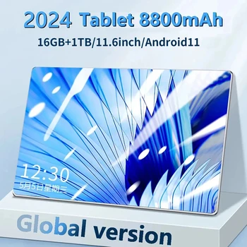 Глобальная версия планшета 2024 Android 11.0 5G 16GB RAM 1TB ROM 8800 мАч Smart tablet 11.6 дюймов tablette 16MP + 32MP 10 ядер