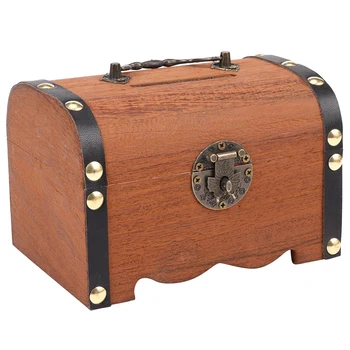 Детская Деревянная копилка Ретро-коробка для хранения денег с замком, сохраняющая наличные Монеты, Защита коллекции ювелирных изделий, подарок для домашнего декора