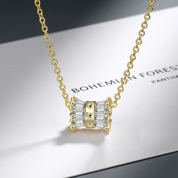 Женское ожерелье с бриллиантом из муассанита, подвеска, ожерелье из стерлингового серебра 925 пробы, женская цепочка, свадебные украшения для вечеринок