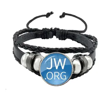 Иегова-мое прибежище JW.ORG Браслет из черной кожи с пуговицами в стиле панк, ювелирные изделия из стеклянного кабошона 18 мм для женщин, мужчин, подарок для детей