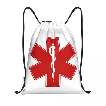 Изготовленная на заказ сумка на шнурке Emt Star Of Life для мужчин и женщин, легкий рюкзак для хранения в спортивном зале для фельдшеров Emt, Медицинский Спортивный рюкзак для хранения в тренажерном зале