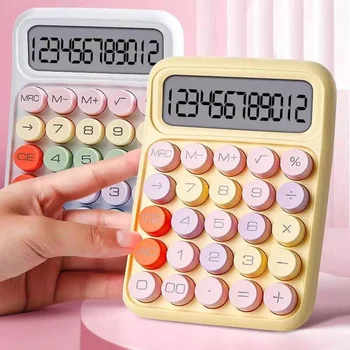 Калькулятор Kawaii Candy С бесшумной механической клавиатурой Для расчета финансов, преподавания, канцелярских принадлежностей, школьных канцелярских принадлежностей