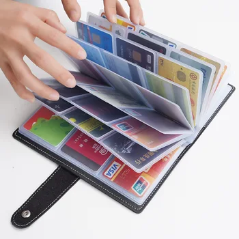 Многощелевая мужская и женская длинная защита от размагничивания банковских карт, визиток и документов большой емкости.