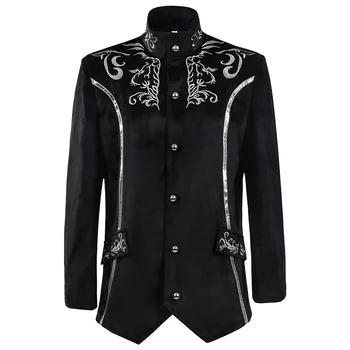 Мужская куртка 2023, весна и осень, Новый воротник-стойка, винтажный принт, модное повседневное пальто большого размера