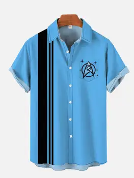 Мужская рубашка с 3D принтом дротика, повседневный пляжный мужской топ с лацканами, Новая мода 2024 года, мужская рубашка большого размера, простая рубашка в полоску