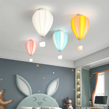 Мультяшный потолочный светильник с воздушным шаром, люстра для детской комнаты, цветные креативные светодиодные подвесные светильники для домашнего декора, светильники