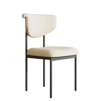 Обеденный стул из микрофибры ZL с защитой от царапин, Минималистичный Набор обеденных столов и стульев из натуральной кожи с каменной плитой