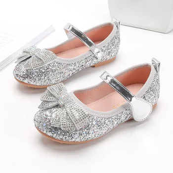 Обувь для маленьких девочек Mary Jane, для девочек от 2 до 8 лет, Шикарная и элегантная детская обувь для девочек на плоской подошве, детская обувь принцессы с бантом 2023 г.