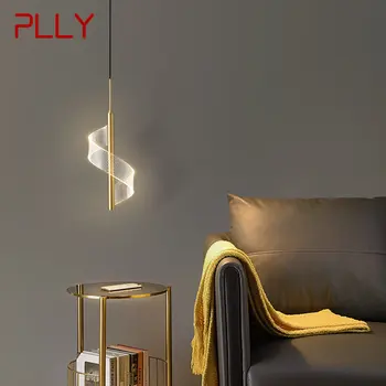Подвесная люстра PLLY из латуни, светодиодные 3 цвета, золотисто-медные подвесные светильники для современного дома, гостиной, спальни