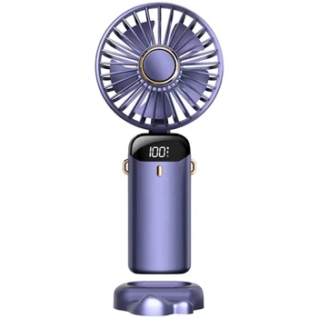 Портативный вентилятор Портативный вентилятор емкостью 5000 мАч, перезаряжаемый, 5 скоростей со светодиодным дисплеем, регулируется на 90 °