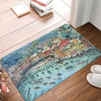 Портофино, Италия, Нескользящий коврик для гостиной, коврик для спальни, открытый фланелевый узор