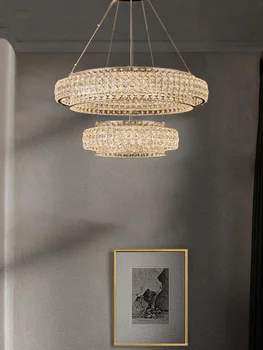 Прозрачные Роскошные круглые люстры Lamparas Хрустальный декор для дома Современный подвесной светильник Подвесные светильники для столовой Люстры
