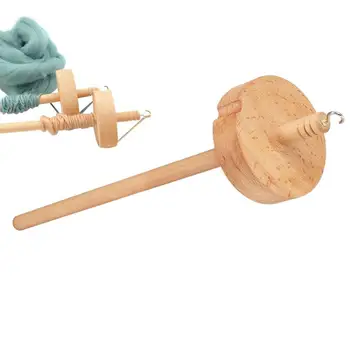 Прядильщик пряжи для вязания крючком Прялка для ручного ткачества Прялка для начинающих Деревянное веретено Прочные любители шитья