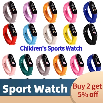 Розовые часы для девочек с радугой, креативные силиконовые спортивные цифровые часы для мальчиков-подростков, водонепроницаемые, Лучший подарок, Reloj Infanti