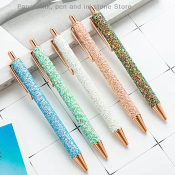 Роскошная Милая блестящая Шариковая ручка 1шт, Свадебные Металлические Канцелярские принадлежности, Школьные Канцелярские принадлежности, Высококачественные ручки