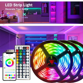Светодиодные ленты Bluetooth Приложение Синхронизация музыки Изменение цвета RGB SMD5050 Светодиодные фонари для спальни Украшения дома вечеринки Фестиваля