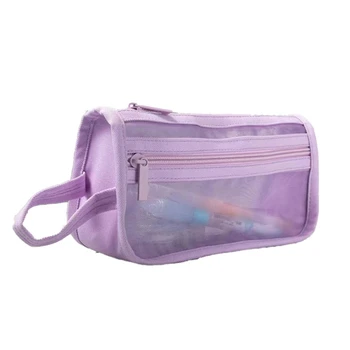 Сетчатая Видимая сумка для хранения, Симпатичная прозрачная сумка-органайзер, пенал для студентов, колледжей