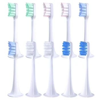 Сменные Насадки-Щетки Для XIAOMI MIJIA T300/500 Sonic Electric Toothbrush Cleaner С Мягкой Щетиной DuPont Вакуумные Насадки 10ШТ