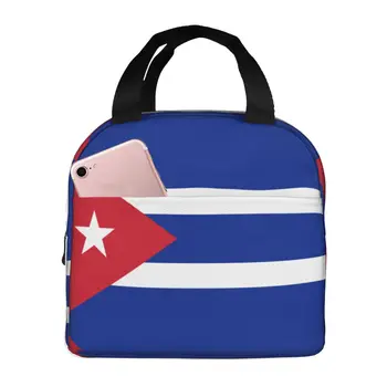 Сумка для ланча с Кубинским флагом, холодильник, Портативная Термоизолированная Многоразовая Прочная Водонепроницаемая Герметичная коробка для офиса школы пикника Кемпинга
