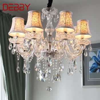 Хрустальный подвесной светильник DEBBY в роскошном стиле, Европейская лампа-свеча, художественная гостиная, ресторан, спальня, вилла, люстра