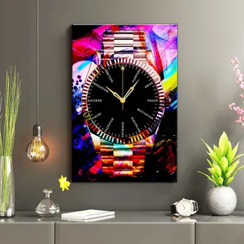 Ценность времени - Мотивационный плакат, холст, настенное искусство для предпринимателей, граффити, абстрактный декор стен в часовом зале, принт для офиса
