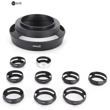 Черная металлическая бленда объектива камеры для Объектива Leica Canon Nikon 37 39 40.5 43 46 49 52 55 58 62 67 Мм