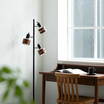 Экспортируется в Японию скандинавский массив дерева с 3 светодиодными лампами для мягкой отделки, современная гостиная, спальня, минималистичный креативный торшер