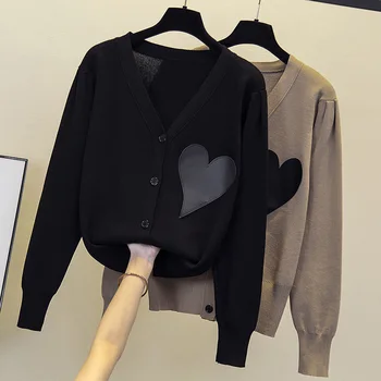 Элегантный искусственного люблю вязать пальто кардиган женщин свитер топы 2023 осень зима с длинным рукавом однобортный стильный джемпер свитер 