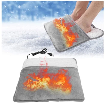 Электрическая грелка для ног, USB-грелка, чехол для ног, теплые тапочки для ног, греющая подушка, Зимние принадлежности для поддержания постоянной температуры