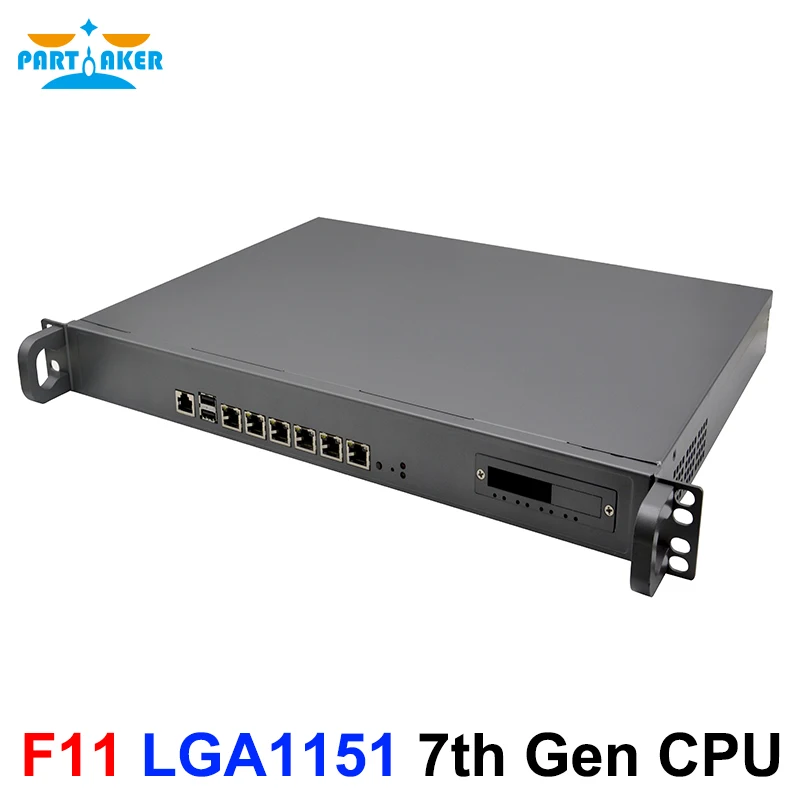1U Брандмауэр для установки в стойку LGA1151 Intel Core i3 6100 i5 6500 i7 6700 6 LAN 2 SFP 4 SFP 2 USB Брандмауэр pfSense ROS Изображение 0