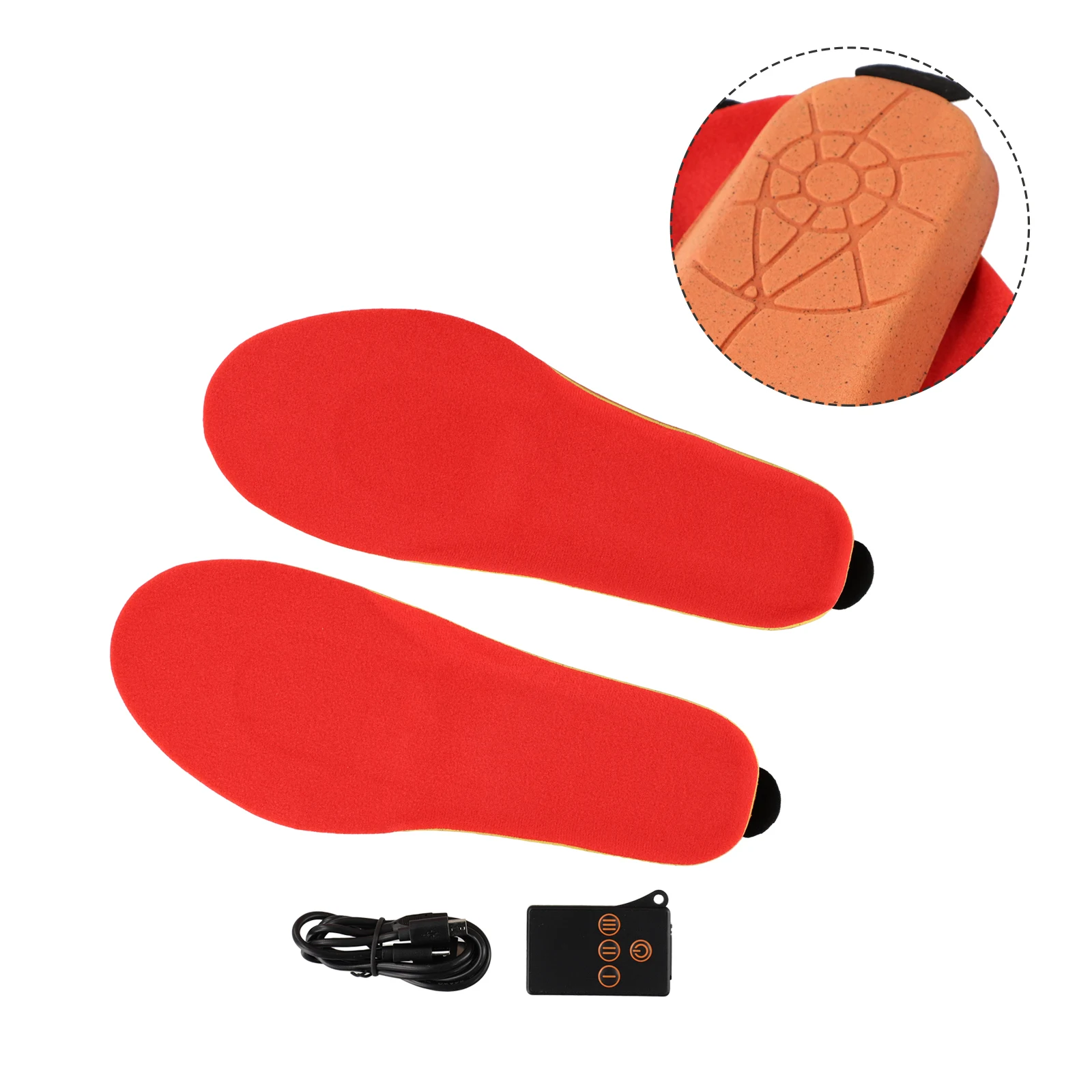 USB-стельки с подогревом для обуви Беспроводное управление Высокая эффективность нагрева Комфортное и дышащее зимнее тепло для ног Изображение 0